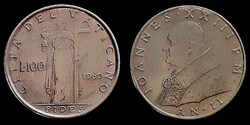 E 1218 Vatikán 100 líra 1960 XXIII. János