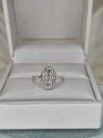Art deco antik arany gyűrű brillekkel cca 0.22 ct