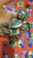 Polyresin angel / Christmas decoration, vintage, in tin color