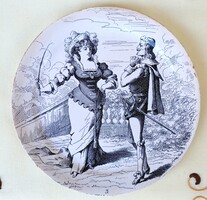 Creil et Montereau francia porcelánfajansz tányér
