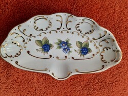 ÚJ! Hollóházi Porcelán Szedres Mini Kínálótál / Bonbontálka – Első Osztályú!