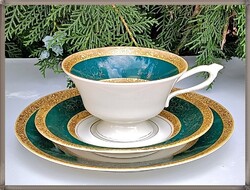 Gyűjtői, art deco, AL-KA Kunst, Kronach, német porcelán, 3 részes szett
