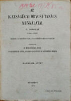 Az Igazságügyi Orvosi Tanács Munkálatai, II. sorozat (1900-1910), III. kötet - Moravcsik E. Emil et 