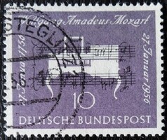 NP228 / Németország 1956  Wolfgang Amadeus Mozart bélyeg pecsételt