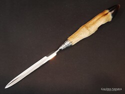 Retró őzlábmarkolatú vadász levélbontó kés