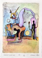 Ef Zámbó István - Önfényt szopó táj 42 x 30 cm EBP, merített papír