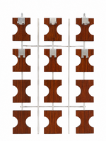 Vintage teak-wood and chrome modular wall coat rack, 1970s