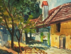 (K) Szamosvári József (1931- ) : Falusi udvar