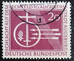 NP216 / Németország 1955 A lechfeldi csata 1000. évfordulója ( Augsburg )  bélyeg pecsételt