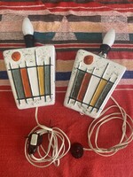 Retro Magyar Iparművészeti Kerámia lámpa pár!