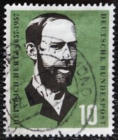 NP252 / Németország 1957 Heinrich Hertz fizikus bélyeg pecsételt