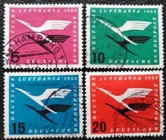 NP205-8 / Németország 1955 A Lufthansa újjáalapítása bélyegsor pecsételt