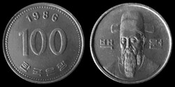 E 1930 Dél-Korea 100 won 1986