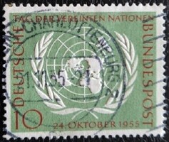 NP221 / Németország 1955 10 éves az ENSZ  bélyeg pecsételt