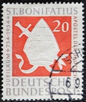 NP199 / Németország 1954 Szent  Bonifatius bélyeg pecsételt