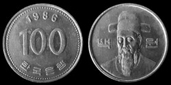 E 1929 Dél-Korea 100 won 1986
