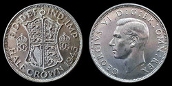 E 1645 Egyesült Királyság (Anglia) ezüst ½ Crown 1945 VI. György