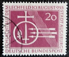 NP216 / Németország 1955 A lechfeldi csata 1000. évfordulója ( Augsburg )  bélyeg pecsételt