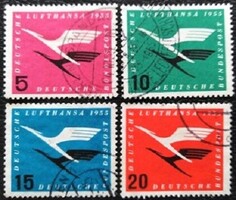 NP205-8 / Németország 1955 A Lufthansa újjáalapítása bélyegsor pecsételt