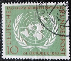 NP221 / Németország 1955 10 éves az ENSZ  bélyeg pecsételt