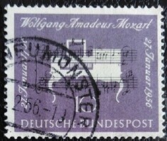 NP228 / Németország 1956  Wolfgang Amadeus Mozart bélyeg pecsételt
