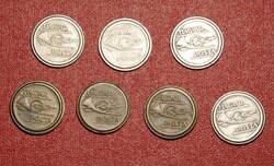 Hungarian Post Phone Coin / Telephone Token 7 pcs
