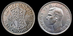 E 1646 Egyesült Királyság (Anglia) ezüst ½ Crown 1945 VI. György