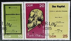 ND1365-7cp / NDK 1968 Marx Károly bélyegcsík pecsételt