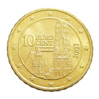 Ausztria,10 eurocent 2007 aUNC+ ötvözet