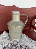 AluFix 7-liter Aluminum Cegléd Jug with Handle, Nostalgia Piece, Rustic Decor, Musical Instrument