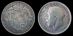 E 2244 Egyesült Királyság (Anglia) ezüst ½ crown 1915 V. György