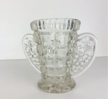 Art deco French ice bucket, glass, butterfly