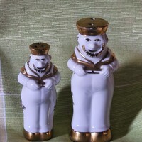 Retró angol stílusú porcelán tengerész aranyozott sószóró pár