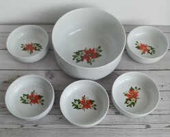 Hollóházi porcelán kompótos szett!