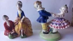 Gräfenthal német porcelán figurák (Rokokó pár, Táncoló pár)