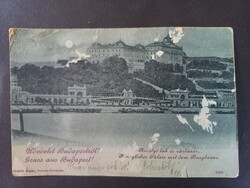 Antik képeslap – Budapest, Királyi Palota és Várbazár – 1906