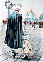 Carnival of Venice -  watercolor painting/ Velencei karnevál -   akvarell festmény