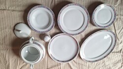 19db-os, Alföldi, aranyozott mintájú, porcelán étkészlet