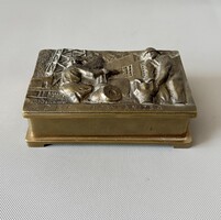 Ritka Szocreál Bronz/Sárgaréz Emlékdoboz – D.K.F. Nagykanizsa (Olajbányászat)