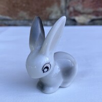 Hollóházi porcelán nyuszi - nyúl figura - figurális szobor