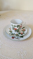 Csodaszép,erdeibogyós porcelán reggeliző szett