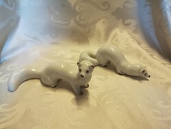 Orosz porcelán figura, hermelin, menyét