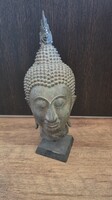 Indiai bronz buddha fej szobor