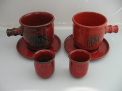 Retro Ceramano Traum Feuer West Germany égetett rum készítő szett