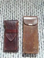 2 Old Retro Thin and Thick Strong Leather Pen Cases