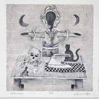 Ef Zámbó István - Setét fény 30 x 30 cm computer print, merített papír