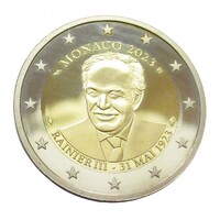 Monaco,2 euro 2023 PP - III. Rainier herceg aUNC+ ötvözet