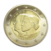 Monaco,2 euro 2021 PP - II. Albert és Charléne 10. házassági évfordulója aUNC+ ötvözet
