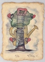Ef Zámbó István 15,5 x 10,5 cm computer print, merített papír