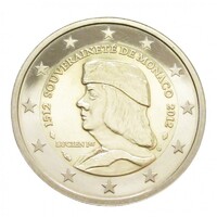 Monaco,2 euro 2012 PP - II. Albert herceg - A szuverenitás 500. évfordulója aUNC+ ötvözet